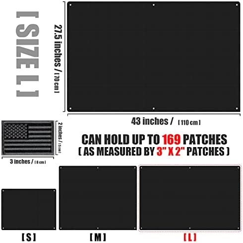 Титуляр-органайзер за тактически ивици IronSeals с петлевой повърхност, стоманени пръстена и нашивкой с флага (Размер: 110 x 70 см / 43