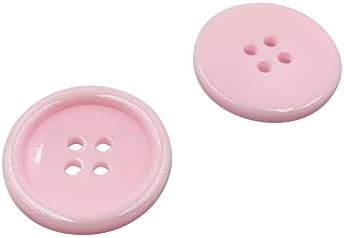 100шт 1 инч Розови Копчета от Шивашката Смола - Кръгли Копчета с 4 Дупки за Шиене, Scrapbooking и diy (25 мм) A668