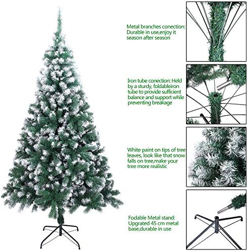 Коледно Дърво от PVC със 7-футовым спрей Бял цвят 870 Клони