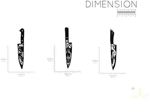 LUXPA - Набор от ножове с череп от 3 теми - Висококачествена Нашивка от желязо с бродерия - Апликация - Направи си сам - Лесно нанасяне
