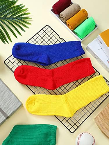 Yaomiao, 20 Двойки Едноцветни Чорапи за момчета, Многоцветни Чорапи за екипажа, Дълги Чорапи за Момче, Ежедневни Леки Памучни