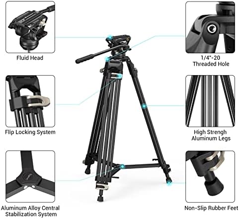 Комплект: Система за видео-епендорф SmallRig AD-01 + Лек 57-инчов Алуминиев статив за камера.