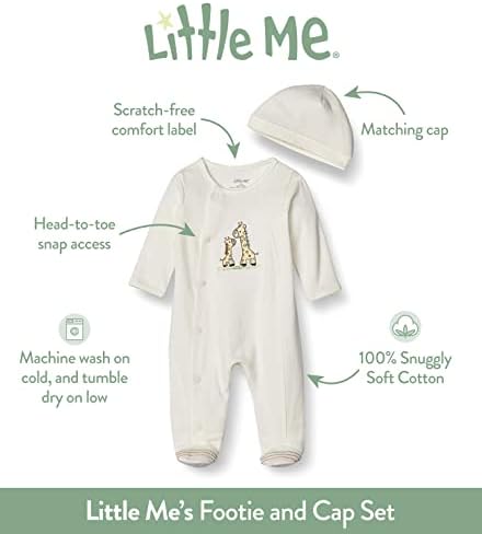 Пижами Little Me Footie Памучен Детски Пижами За сън С крака За Момчета и Момичета