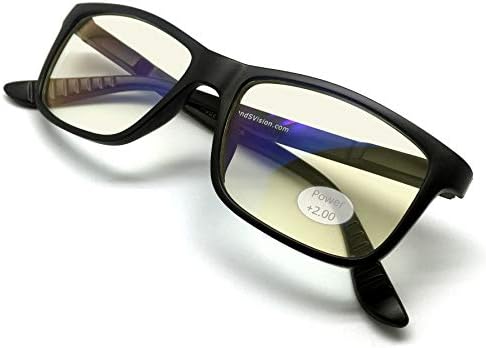Очила за четене J + S Vision със синьо осветление - Филтрира 90% высокоэнергетического синя светлина, защита от uv, диоптър от 1,0 до