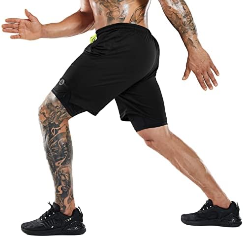 Nepest Мъжки Спортни Шорти за бягане 2 в 1 с Компрессионной подплата Dry Fit Спортни къси панталони за активен отдих в салона Лек