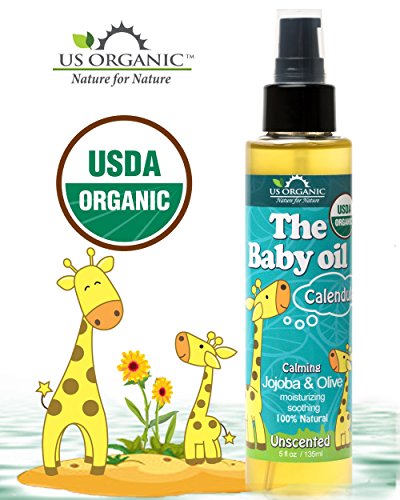 Американското Органично бебешко олио с календулой, масло от жожоба и зехтин с витамин е, е Сертифицирано от Министерството на селското