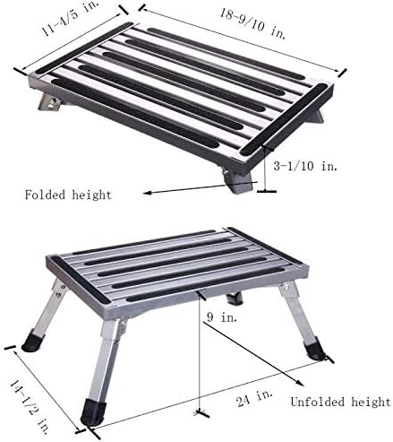 Алуминиеви сгъваеми степени платформа DLLJ с плъзгане повърхност/ траен лек преносим стол за кухня на открито, баня, библиотека, микробуса