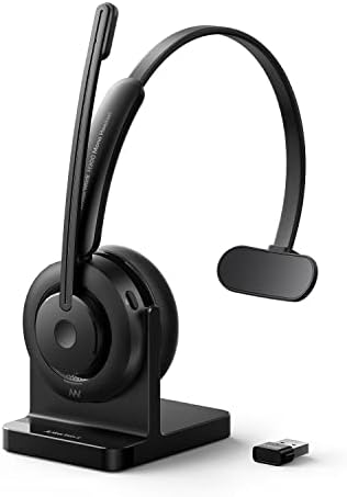 Моногарнитура AnkerWork H300 Bluetooth с отлична производителност за намаляване на шума чрез CVC и 2 микрофона, Bluetooth 5.1 с ключ за