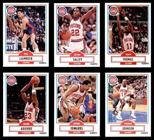 1990-91 Fleur Детройт Пистънс Почти пълен комплект от екипа на Детройт Пистънс (Комплект) NM/MT Пистънс