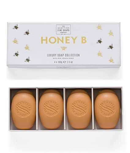 Шотландската компания Fine Soaps Honey B Луксозна Колекция сапуни 4 x 100 грама