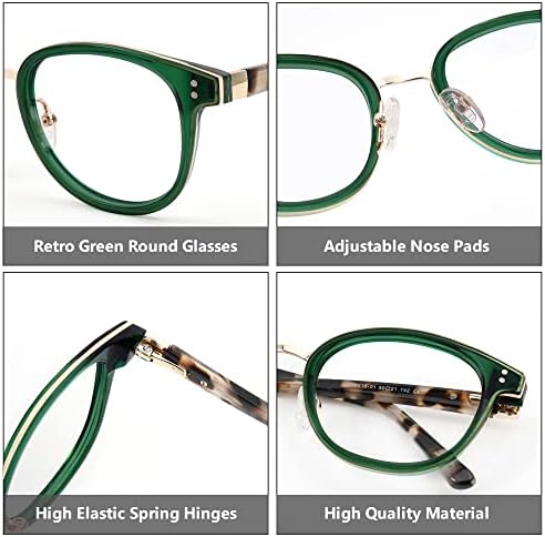 Zeelool Ретро Кръгли Очила с Блокиране на Синя Светлина за Жени със UV400 Защита от Матей FX0536