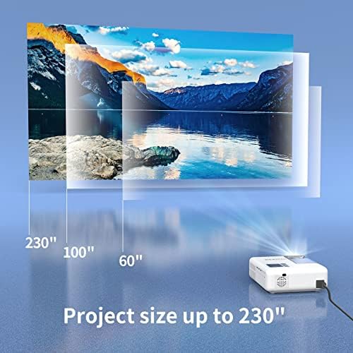 Проектор WEWATCH 4K FullHD WiFi6 - със 100-инчов прожекционен екран V53Pro с поддръжка на 4K 280 ANSI Лумена, гледане на 1080P размер