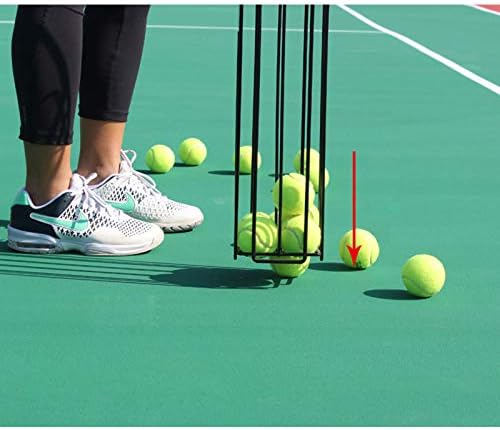RLQ Tennis Ball Колектора - побира 42 топката, преносими кофа за топки за тенис, за баскетбол, бункер за пиклбола, переноска за тръби