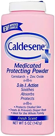 Лечебна защитна пудра на прах Caldesene | 5 мл | С оксидом цинк и царевично нишесте | Помага за защита на раздразнена, настъргани