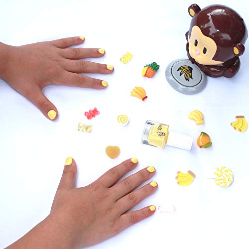 MISS NELLA BANANA SPLIT – Безопасен Специален жълт лак за нокти с пастелни пайети за деца, нетоксичная формула без аромат за бебета