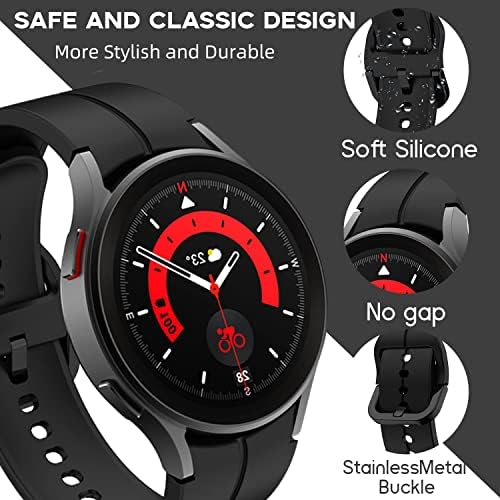 ?????? Въжета, съвместима за Samsung Galaxy Watch 5 Pro 45 mm/Galaxy Watch 5 40 мм 44 мм, силикон взаимозаменяеми каишка, без разлика с