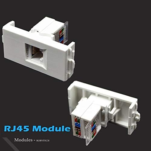 Стенни плоча 2X RJ45 Cat5e + LC Двухшпиндельный Модулен Разпределителен конектор Keystone Ethernet Конектори, Изход Бели Декоративни