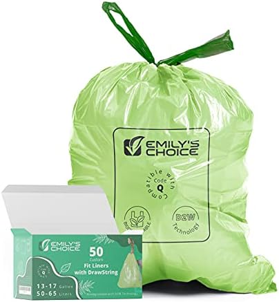 Висококачествен биоразлагаемый висок кухненски торба за боклук Emily ' s Choice Code Q (50 броя) с технология D2W, специално подбран