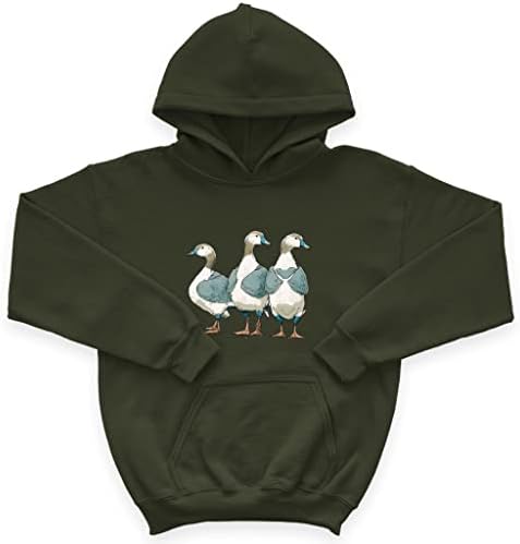Детска hoody от порести руно с принтом птици - Графична Детска hoody - Hoody с шарките на гъски за деца