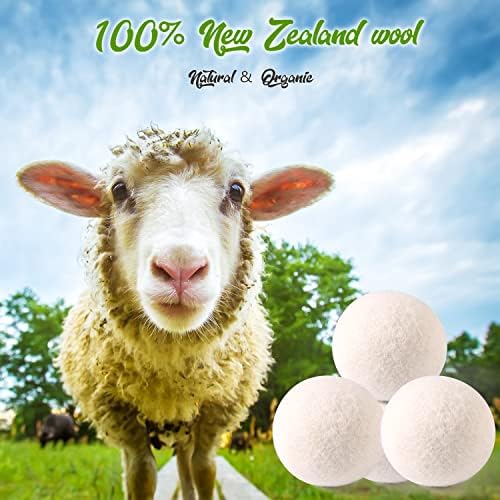 Топки за сушене на вълнени Organic 6 Pack XL, Топки за сушене ръчна изработка, Естествен омекотител за тъкани от новозеландской вълна,