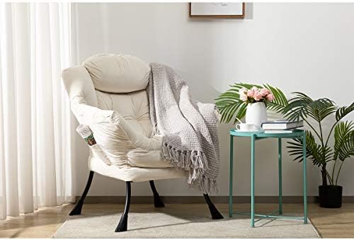 Съвременно Мързелив стол от Памучен плат HollyHOME, Акцентное Модерно кресло за отдих, Единична Стоманена Рамка, Разтегателен диван и фотьойл