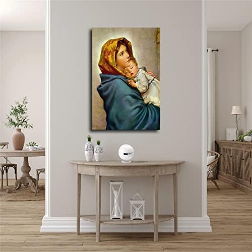 Плакат с Дева Мария и Младенеца Исус, Стенно изкуство за офис, Интериор за Хол, Спални - Щампи върху платно с висока разделителна способност