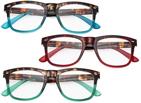 Дамски очила за четене Eyekepper - 3 опаковки Стилни Ридеров с големи Лещи за жени +4,00