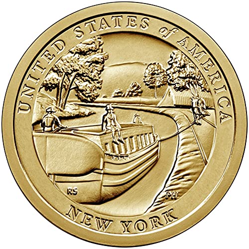 2021 P American Innovation Ню Йорк - Каналът Ери Монета на стойност 1 долар на САЩ - Ролка от 25 долара на монети, Монетен двор на САЩ,