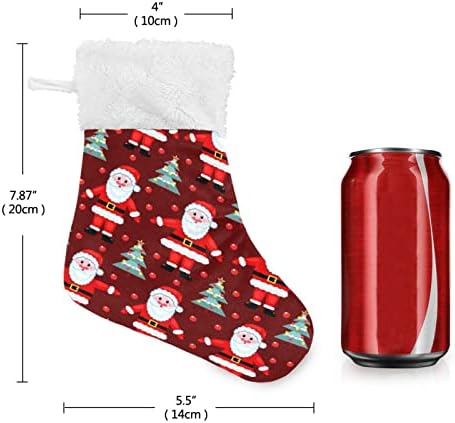 JSTEL Коледни Окачени Чорапи на Дядо Коледа, 6 Опаковки, Малки Коледни Празници Окачени Чорапи за Коледната Елха, за Подарък,
