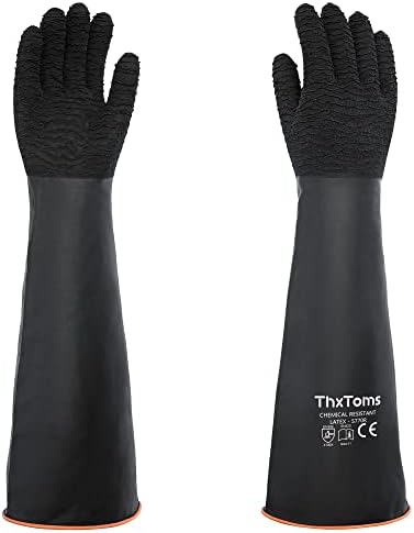 Гумени ръкавици ThxToms за тежки условия на работа, Универсални латекс, химически устойчиви ръкавици, подобрен противоскользящий