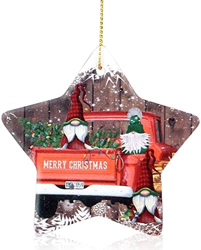 Керамични Звездна Украса За Коледната Елха, Украсена с Коледни Улични Висят Коледни Декорации, Сладък Мини-Орнамент, декорация