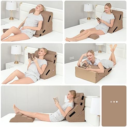 JJGBWY Възглавници-клиновидка с ефект на паметта за сън с регулируема възглавница за подкрепа на главата - Възглавница за облегалка на дивана,