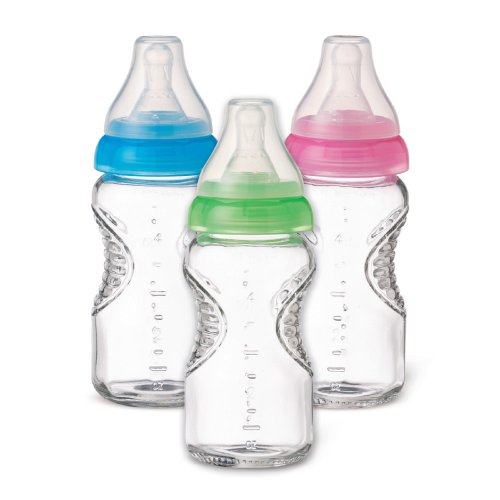 Стъклени бутилки Munchkin Mighty Grip без Бисфенол А, 3 опаковки, 4 грама, различни цветове