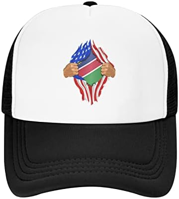 Детска бейзболна шапка със знамената на САЩ и Намибия BOLUFE, има добра дишаща функция, естествен комфорт и дишаща