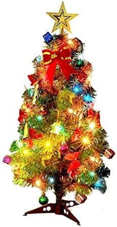 Мини Коледно Дърво SHUISHU, игри на Коледна Украса, Коледна Зелена Борова Елха с Декорации, Led Осветление, Естествена украса за