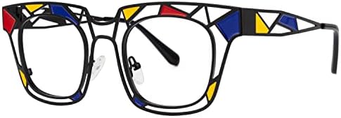 VOOGLAM Квадратни Блокер Синя Светлина Очила за Жени с Uv Защита Eyestrain Eyewear Mondrian