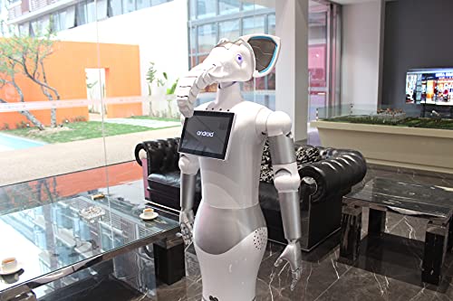 Интелигентен Сервизен Робот-Хотелски Добре дошли Сервизен Робот, роботът-администратор на Човешкото размер (Бял)