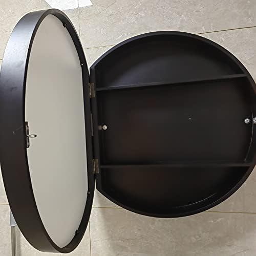 Кръгъл Огледален шкаф за Баня, монтиран на стената lcd Led Шкаф за лекарства, Една от Огледален шкаф с осветление, с рафт за