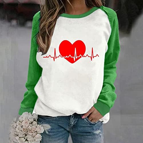 Тениска с изображение на Мил на Сърцето За Жени На Ден, Свети Валентин, Модерен Пуловер, Hoody, Блуза, Ежедневни Тениски С Кръгло деколте