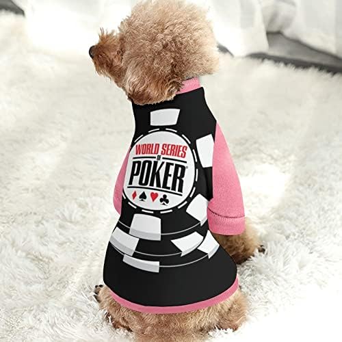 Hoody за домашни любимци с принтом FunnyStar Poker и WSOP мек вълнен плат Пуловер-Гащеризон за Кучета и Котки с Дизайн