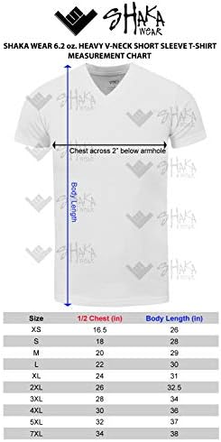 Мъжки Памучен Тениска в тежка категория – Базова 6,2 Унции, Къс Ръкав, V-образно Деколте, Однотонная Тениска, Тениски Обикновен Голям