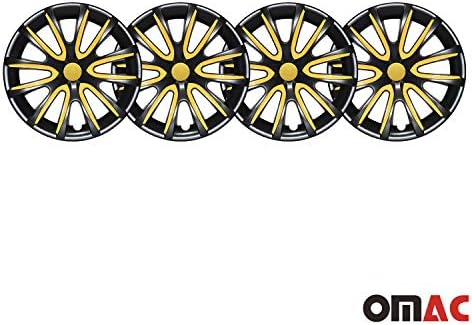 Джантите OMAC 16 инча за Honda Civic Черно-жълти и 4 бр. Капака Джанти - Шапки ступиц - Подмяна на външната повърхност на автомобилни гуми