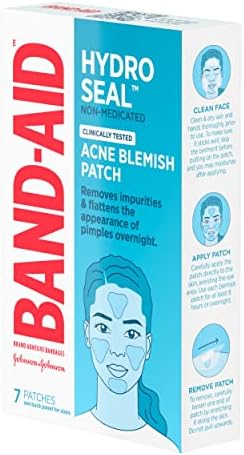 Петна от акне Hydro Seal марка Band-Aid, Прозрачен Немедикаментозный помощ от акне на лицето, Абсорбира течността и осигурява