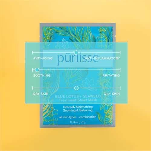 purlisse Blue Lotus + Маска от листа на морски водорасли: безмилостен и чиста, без парабени и сулфати, противовоспалительная, интензивно