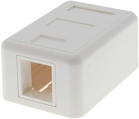 В КОМПЛЕКТ кутия за повърхностен монтаж с 1 порт, RJ-45 цвят Бял (само кутия), 5 опаковки
