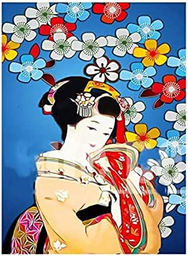 5D САМ Диамантена Живопис Японското Кимоно Гейша Бродерия на кръстат бод Кръгли Диамантени Кристални Картини Пълен Набор от Тренировки