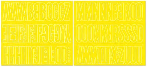 Графични стоки Постоянни самозалепващи Винилови букви (95 / pkg), 4 инча, жълт