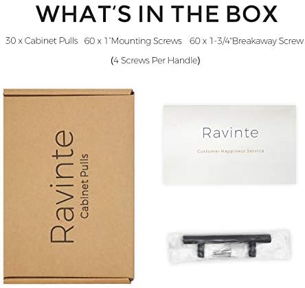 Ravinte 30 Опаковане. 6-инчов Шкаф Дърпа Матово Черно с Кухненски Кутия От Неръждаема Стомана Дърпа Дръжката на Гардероба Дръжки