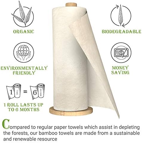 Хартиени кърпи за еднократна употреба Electy – 20 бамбукови салфетки с 2 пакети за пране и съхранение на запаси за 6 месеца,