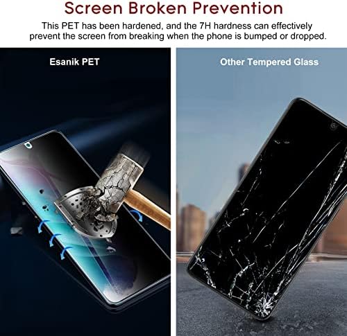 Esanik [2 + 2 опаковки със защитно фолио за Samsung Galaxy S22 5G 6,1 инча [НЕ за S22 Plus / Ultra] Антишпионская PET фолио с лесен монтаж